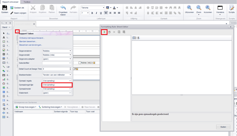 Opmaak regels – Editor openen