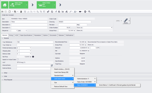 Link memo texts in a memo field