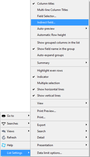 Right click in list > List Settings > Indirect field
