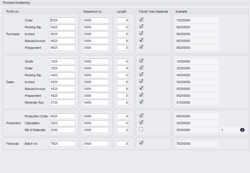Administration Settings > Process Numbering 2025