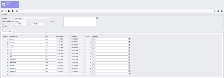 Indeling op basis van Maand