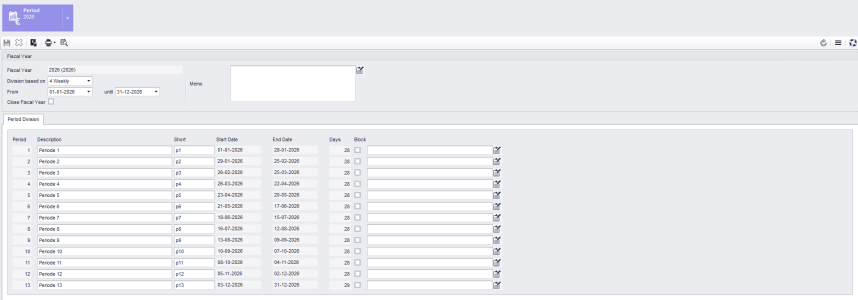 Division based on 4 Weekly