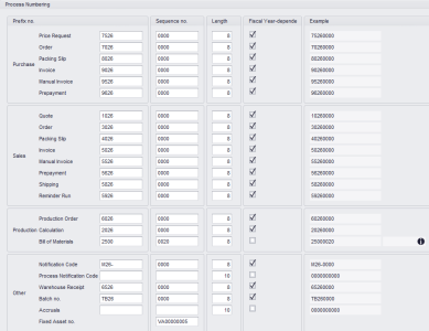 Administration Settings > Process Numbering 2026